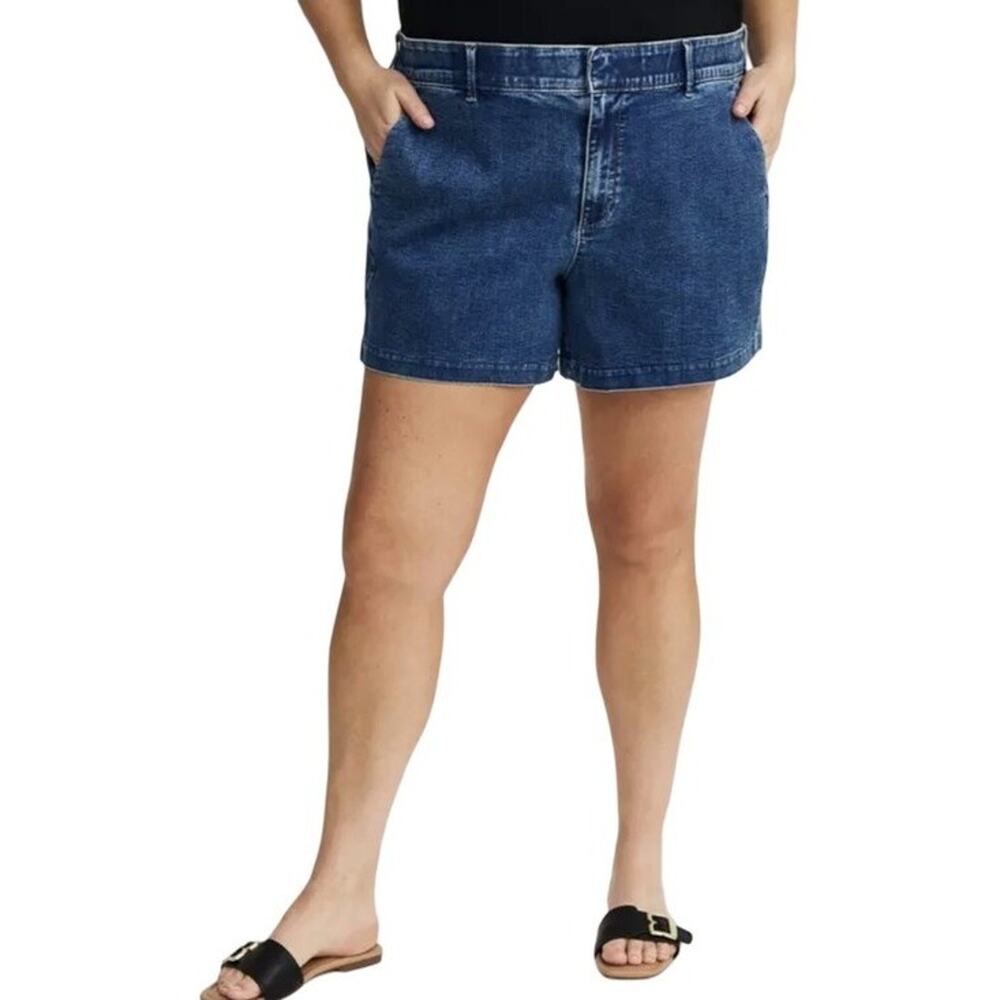 torrid Dark Blue Trouser 5" Denim Mid-Rise Jean Shorts Plus Size 20 New